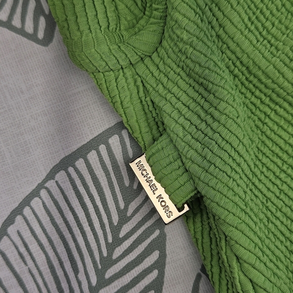 NWT!!! MICHAEL Michael Kors Ribbed One-Shoulder Side-Cutout Swimsuit, Size 14 - Picture 6 of 8